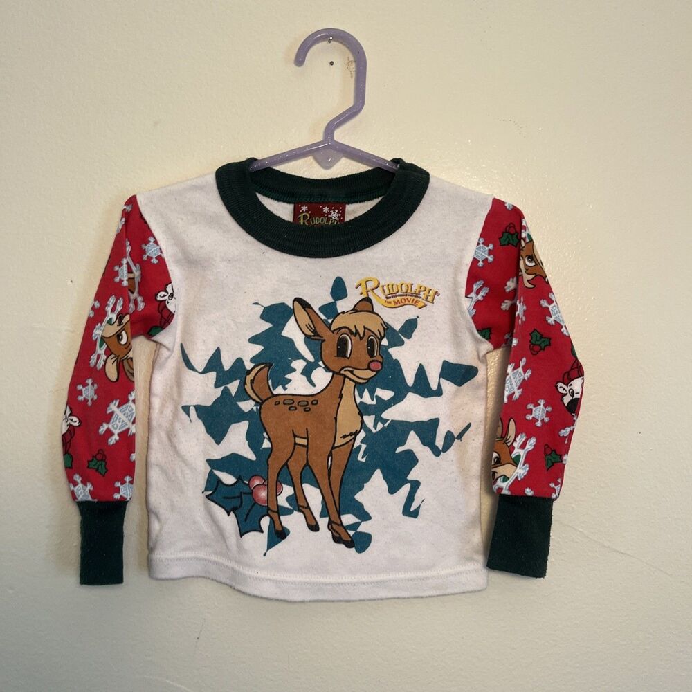 Rudolph The Red Nosed Reindeer The Movie Vtg 90s Character Long Sleeve Tee- 3T